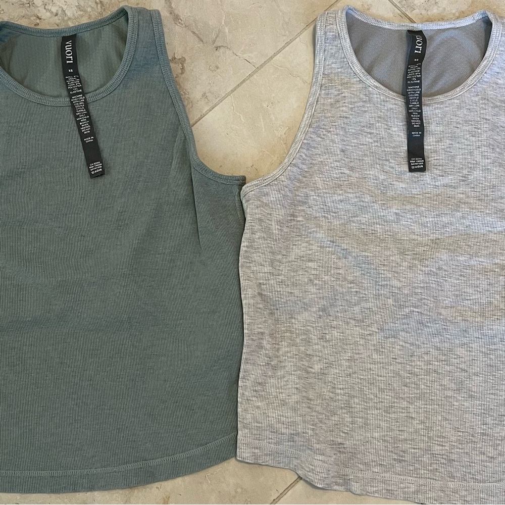 Vuori Women's Tank Tops - Green and Gray